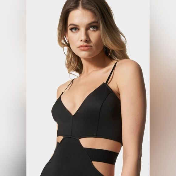 NWT Bebe Cutout Bodycon Dress In Amber Yellow - Picture 10 of 12